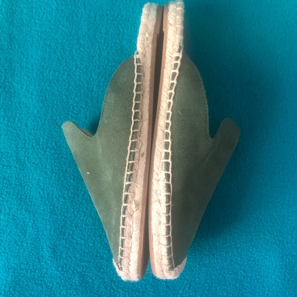 Green Suede Espadrille Mules Sz 7 - Picture 4 of 9